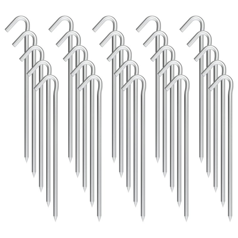 OK5STAR Metal Tent Stakes Heavy Duty 9 Inch  25 Pack Camping Tarp Stakes  Ground Stakes Yard Stakes Canopy Anchors for Inflatables  Outdoor Decorations - Image 1